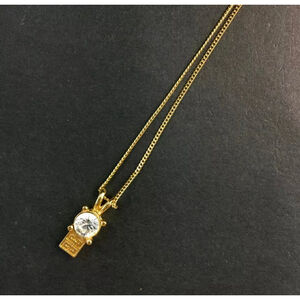 Givenchy Gold Plated Crystal Logo Necklace